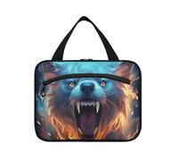Blue Fired Koala Hanging Travel Toiletry Cosmetic Makeup Bag Large Capacity Foldable Storage Wash Bags for Women Girls Bathroom