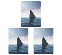 Blue Fish Car Air Freshener, 3 Pcs Square Hanging Air Freshener Cards, Long Lasting Fragrance Scented Cards for Car, Home, Office Gray-style