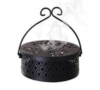 Blue Fish Portable Mosquitoes Coil Holder | Retro Portable Iron Mosquitoes Coil Holder - Round Fireproof Incense Holder, Portable Coil Incense Burner for Home Garden Decorate