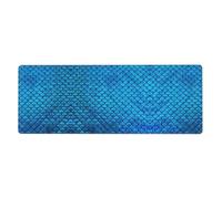 Blue Fish Scale Gaming Desk Mat, Wide Surface Desk Pad for Keyboard, Mouse and Improved Gaming Stability
