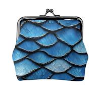 Blue Fish Scale Print Lightweight Women Coin Purse Exquisite Waterproof Small Pouch for Coins Cards