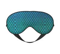 Blue Fish Scale Print Soft Eye Mask for Women Men Comfortable with Adjustable Strap for Travel Yoga Nap Shift Work