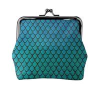 Blue Fish Scale Printing Lightweight Minimalist Wallet, Compact Coin Pouch for Gym Visits and Errands