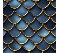 Blue Fish Scales Self Adhesive Wallpaper Geometric Stripes Contact Paper Peel and Stick Wallpaper Thicken Waterproof Matte with Sticky Back Canvas Wall Cabinets Furniture Stickers Decorate 0.45×3 m