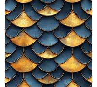 Blue Fish Scales Self Adhesive Wallpaper Geometric Stripes Contact Paper Peel and Stick Wallpaper Thicken Waterproof Matte with Sticky Back Canvas Wall Cabinets Furniture Stickers Decorate 0.52×3 m