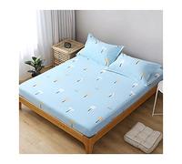 Blue Fitted Sheet for Queen Bed Deep Pocket 25cm Single Bed Sheet for Girls Mattress Cover Size 180x200cm Soft Durable and Stylish Bedding Solution