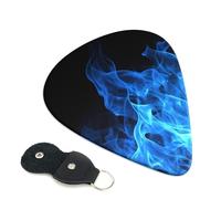 Blue Flame 6 Pack Guitar Picks With Holder, Personalized Guitar Plectrums Non-Slip Portable Ukulele Bass Picks 0.71mm For Acoustic Guitar Lovers Gifts