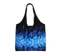 Blue Flame Aesthetic Tote Bag For Girls : With Full-Page Printing For Women Lady Canvas Polyester Tote Bag