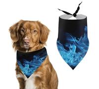 Blue Flame Dog Bandana Cozy Soft Triangle Dog Scarf Washable Adjustable Pet Bib Cute Lightweight Breathable Pet Scarf for Small Medium Large Cat Dog Scarves