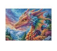 Blue Flame Dragon 300 Piece Premium Jigsaw Puzzle Adult Jigsaws Brain Training Hobby Home Decor Winter Gift Unique Shaped Creativity & Gift Giving 300 PCS