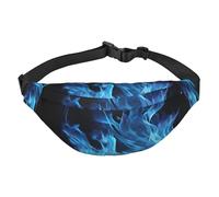 Blue Flame Fanny Pack for Men Women Crossbody Waist Bag Everywhere Belt Bag Wallet Hip Bum Bag with Adjustable Strap Casual Chest Bag for Outdoor Hiking Cycling, Black, One Size