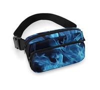 Blue Flame Fanny Pack for Women Men Waist Bag Belt Bag Adjustable Casual Bag for Travel Sports Hiking, white, 7.9x5.1inches