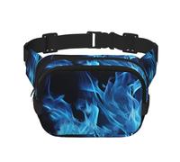Blue Flame Fanny Pack For Women Waterproof Adjustable Belt Bags Waist Pack Fashion Casual Crossbody Bags Bum Bag For Running Workout Hiking Traveling, Black, One Size