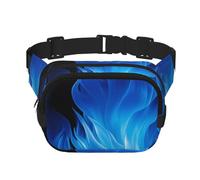 Blue Flame Fanny Pack For Women Waterproof Adjustable Belt Bags Waist Pack Fashion Casual Crossbody Bags Bum Bag For Running Workout Hiking Traveling, Black, One Size