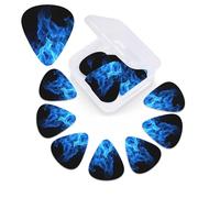 Blue Flame Guitar Picks 12 Pack 3 Different Thickness Celluloid Guitar Plectrums with Guitar Pick Storage Box Personalized Guitar Pick for Acoustic Guitar Picks