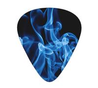 (Blue Flame) Guitar Picks Set Of 12 With Transparent Plastic Box For Bass Electric And Acoustic Guitars Ukulele