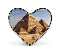 Blue Flame Lapel Pin Fashion Brooch Pin Cute Button Badges Heart Shape Button Pins Enamel Pins Metal Pinback for Hat Shirt Clothing Bags Decoration, Ancient Egypt Pyramid, Love form