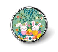 Blue Flame Lapel Pin Fashion Brooch Pin Cute Button Badges Round Button Pins Enamel Pins Metal Pinback for Hat Shirt Clothing Bags Decoration, Spring Happy Easter Holiday, Circular