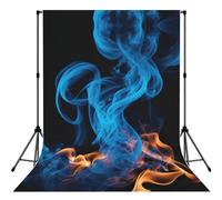 Blue Flame Print Backdrop For Photoshoot, Photo Backdrop Background Curtain For Photography Portraits(No Stand)