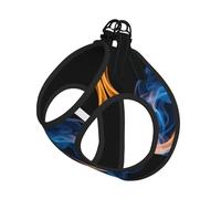 Blue Flame Print Dog Harness Leash Set Reflective Pet Harness Puppy Vest Suitable Dogs Cats Small Breeds