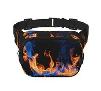Blue Flame print Fashion Waist Packs Crossbody Belt Bag Fanny Pack for Women Crossbody for Traveling Running, Black, One Size