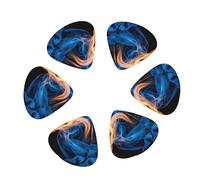 Blue Flame Print Guitar and Ukulele Picks For Music Lovers 12 PCS Mixed Gauges(0.46/0.71/0.96mm)