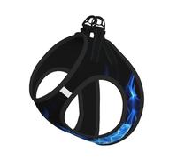Blue Flame Print Pet Leash Vest For Small Dogs Cats, Adjustable Pet Harness Vest, Outdoor Walking Hiking