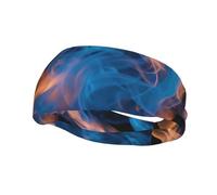 Blue Flame print Sports sweatband Non-slip,Running, Gym and breathabl Hairband for Women and Men