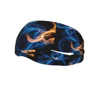 Blue Flame print Sports sweatband Non-slip,Running, Gym and breathabl Hairband for Women and Men