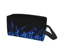 Blue Flame Print Travel Storage Bag for Men Women,Large Capacity Organizer Portable Toiletry Bag