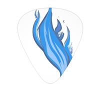 Blue flame Printed pick set - 12 pieces, thin, medium and thick guitar picks, suitable for guitar, bass, electric guitar and ukulele