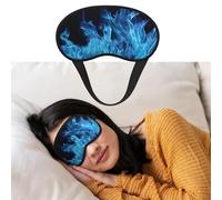 Blue Flame Sleep Mask Soft Blackout Eye Mask with Adjustable Strap Comfortable Eye Shade Cover for Women Men Deep Rest Travel Work Home