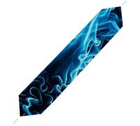 Blue Flame Table Runner for Dining Table, Short Plush Runners Washable & Durable Tablerunner Modern Home Decor for Wedding, Kitchen, Holiday 178*33cm