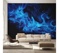 Blue Flame Wall Mural, 450x315 cm (WxH), Home Decor