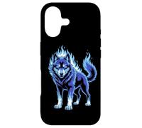 Blue Flame Wolf Mystical Aura Case for iPhone 17