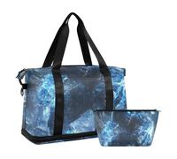 Blue Flash Tech Ape Warrior Gym Duffel Bag Carry On Personal Item Bag with Toiletry Bag for Sports Waterproof, Blue Flash Tech Ape Warrior, One Size