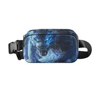 Blue Flash Tech Sense Tigers Warrior Stylish Crossbody Bag Waist Packs for Men Women Small Crossbody Sling Bag with Adjustable Strap for Travel Gym Work, Blue flash tech sense Tigers Warrior, One Size