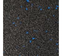 (Blue Fleck, 15mm) Heavy Duty Rubber Gym Mats - Non-Slip - 1m x 1m
