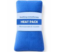 Blue Fleece Heat Pack - Reusable Microwaveable Hot & Cold Therapy with Natural Mineral Thermal Beads for Back, Knee, Joint, Wrist & Menstrual Pain Relief
