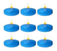 Blue Floating Candles 12 Pack - Candle Set - 7cm w X 3cm h - Long Burning Time - Burning Time 8-10 Hours