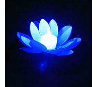 (Blue) Floating LED-Lotus Lights Outdoor Pond Pool Garden Flower Night Lamp Decor