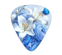 Blue Floral Avian Harmony Guitar Picks Gift Set - 12 Smooth Durable Plectrums For Acoustic, Electric & Bass Guitar, Perfect Present For Guitar Lovers & Musicians