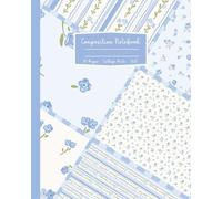 Blue Floral Coquette Composition Notebook: Shabby Chic College Rule Lined Journal With Flowers; 8x10"