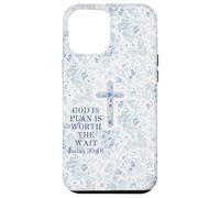 Blue Floral Cross Isaiah 3018 God Christian Jesus Saves Case for iPhone 12 Pro Max