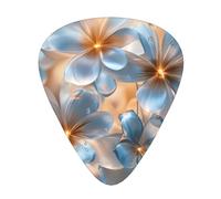 Blue Floral Elegance Guitar Picks Gift Set - 12 Smooth Durable Plectrums For Acoustic, Electric & Bass Guitar, Perfect Present For Guitar Lovers & Musicians