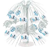 Blue Floral Elephant Cascade Centerpiece (21cm) - Elegant, Stunning & Unique Table Decor - Perfect for Parties & Special Events - 1-Pc
