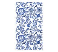 Blue Floral Guest Napkins Disposable Blue and White Hand Towels Decorative Watercolor Spring Flowers 3 Ply Paper Napkins for Bathroom Toilet Powder Room Dinner Party Supplies (100)
