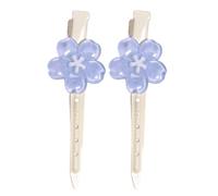 Blue Floral Hairpin For Girls Strong Grip Flower Design Resin Hair Clip Hair Decoration For Sports Parties Daily Use Fashionable Resin Clip