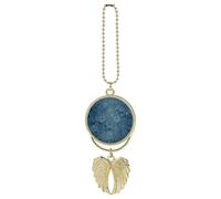 Blue Floral Lace Car Hanging Ornament Rear View Mirror Pendant Lucky Presents Hanging Ornament Funny Car Pendant for Office Auto Home Decoration Golden-Style