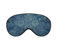 Blue Floral Lace Sleeping Mask, Light Blocking Eye Mask, Comfortable and Soft, Eye Cover with Elastic Band, Suitable for Men and Women, Suitable for Travel/Sleeping